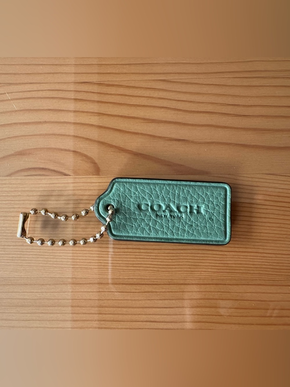 Coach Sage Green Pebbled Leather Leather Hang Tag